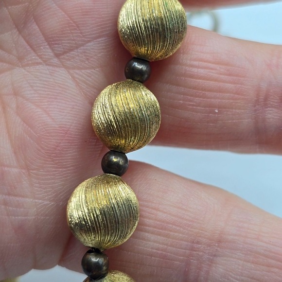 Beaded Gold‎ Tone Necklace Single Strand Womens Jewelry - Picture 4 of 7